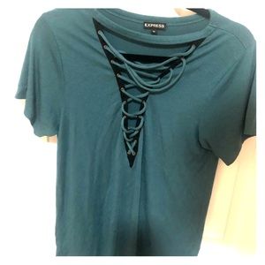 Express turquoise low cut top
